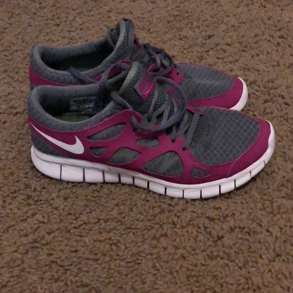 Pink and grey Nike free